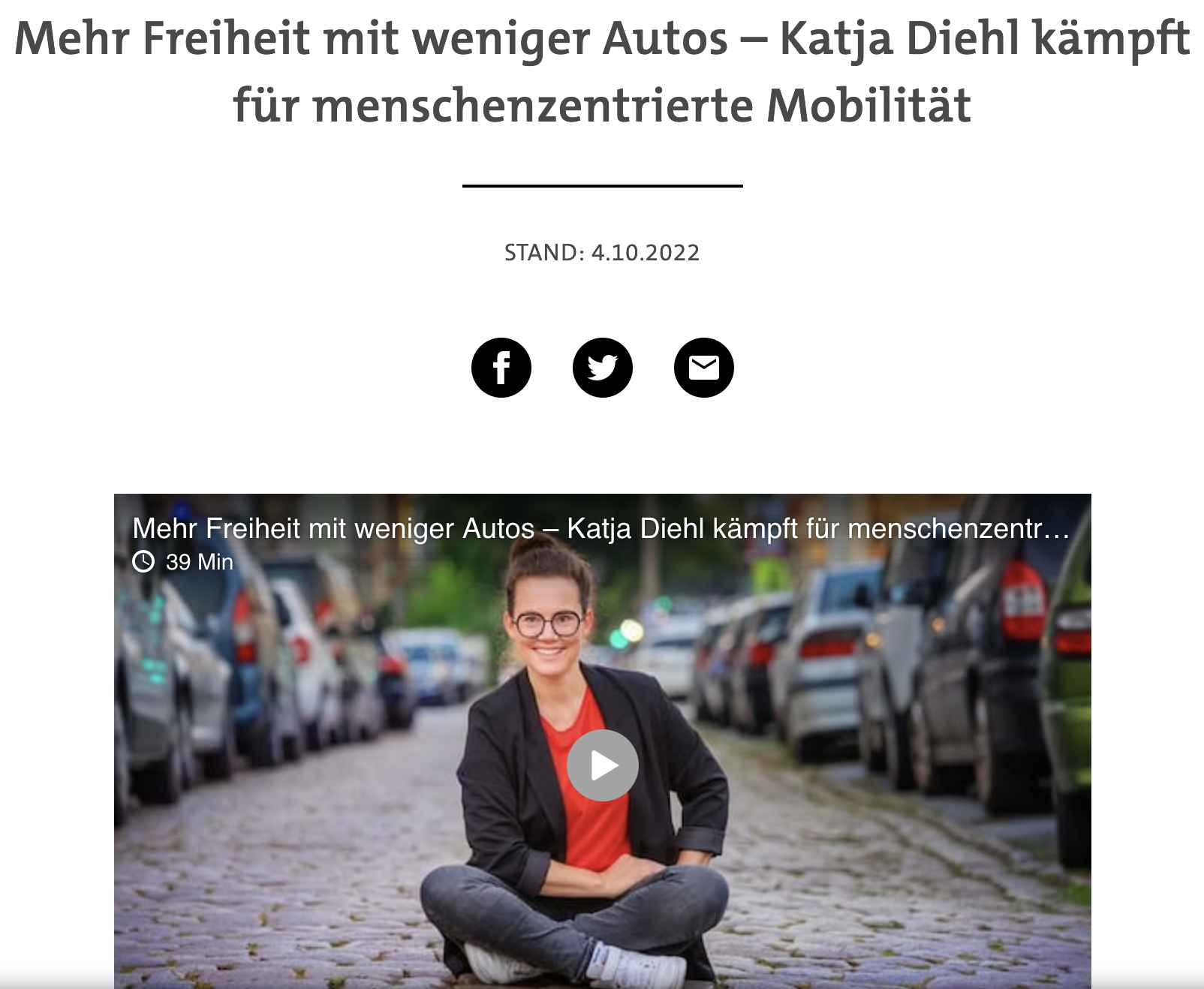 Zu Gast bei SWR2-Tandem: Mehr Freiheit mit weniger Autos – Katja Diehl kämpft für menschenzentrierte Mobilität.