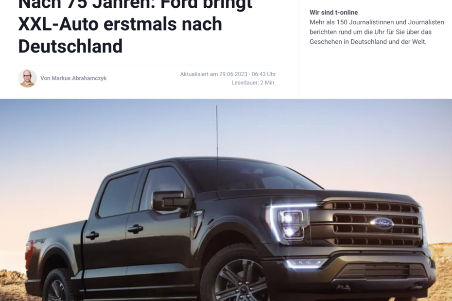 Screenshot: Ford bringt XXL-Auto nach Deutschland.