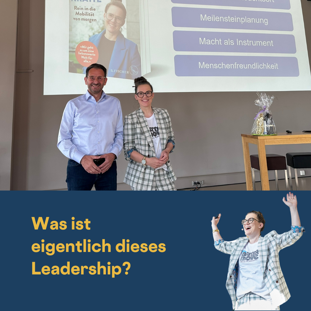 Sharepic mit einem Selfie von Carsten Bovenschein und mir und dem Spruch: Was ist eigentlich dieses Leadership?