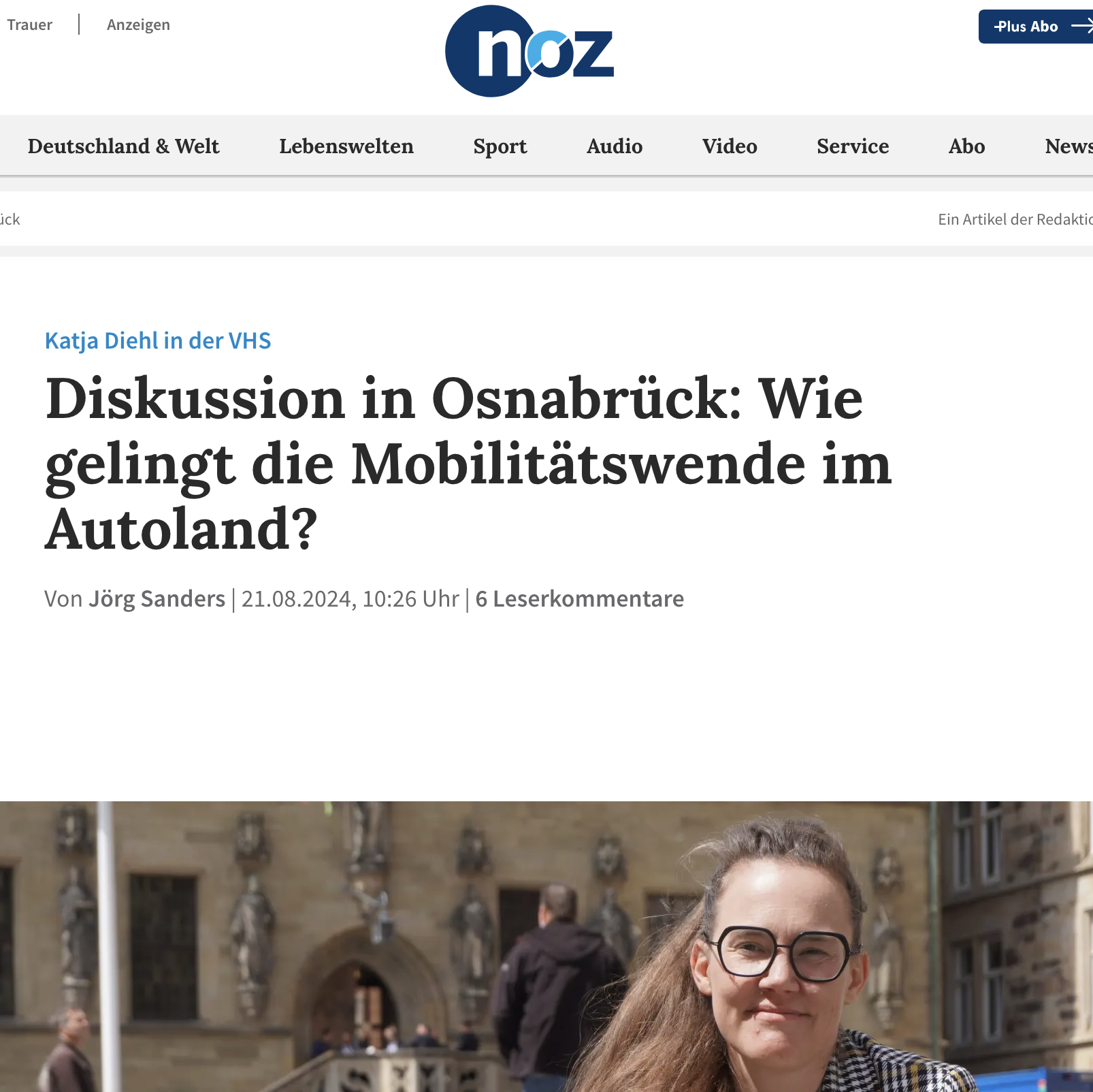 Überschrift: Diskussion in Osnabrück: Wie gelingt die Mobilitätswende im Autoland?