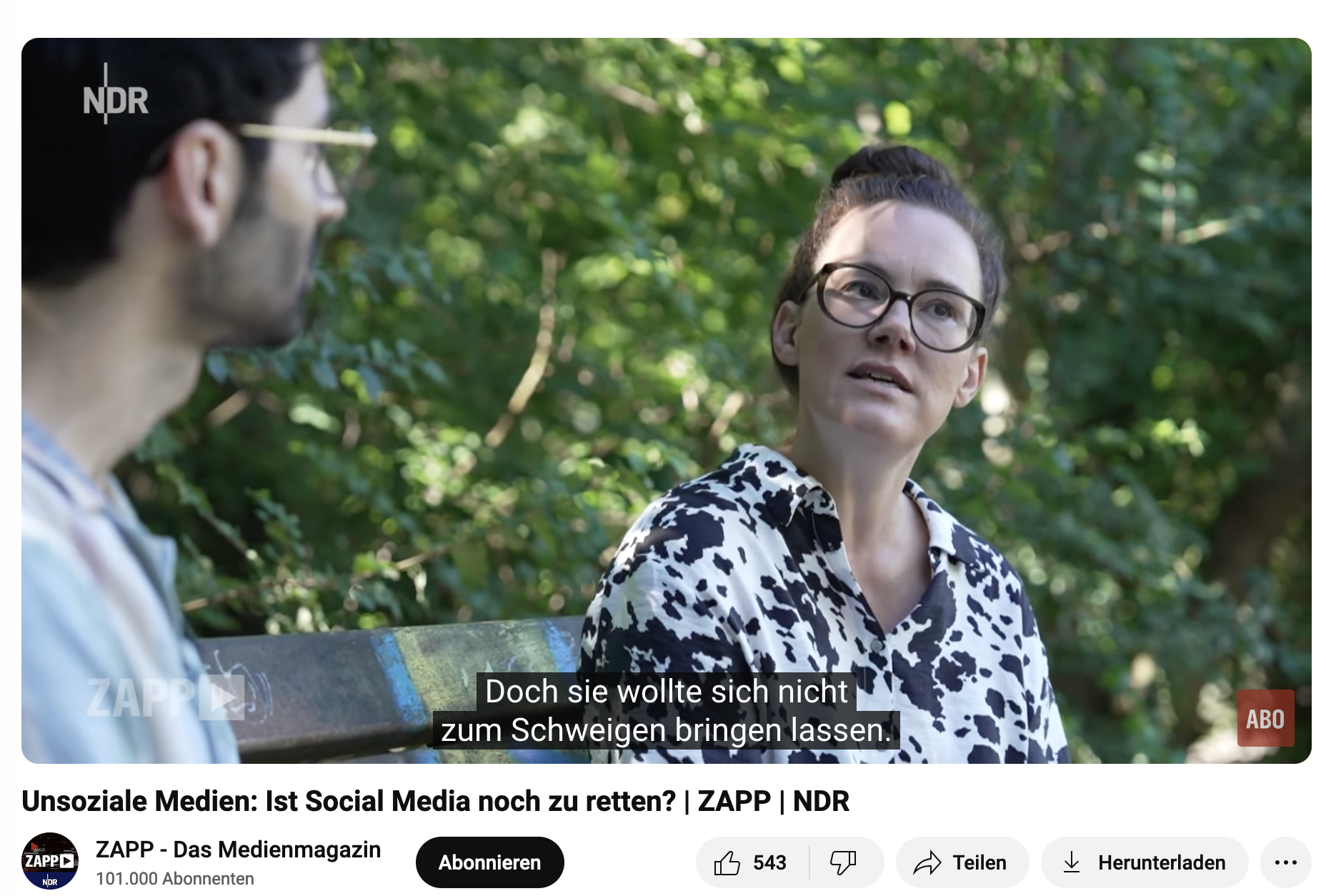 Screenshot aus dem verlinkten ZAPP-Beitrag.