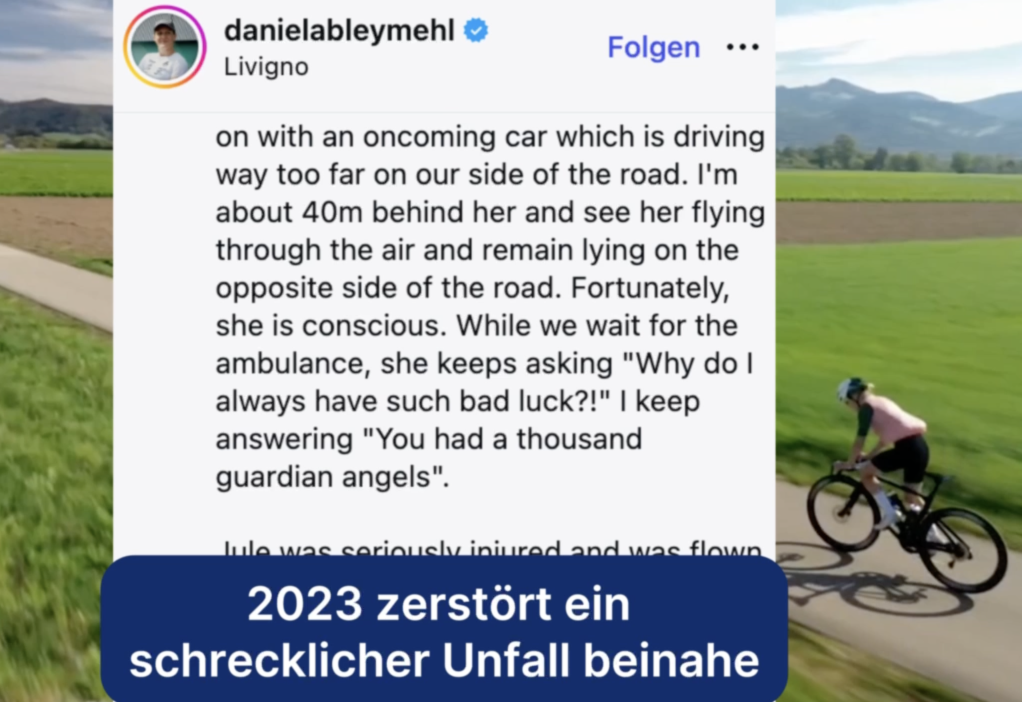 Zwei Millimeter – und warum der Crash mit Autofahrenden während einer Radfahrt kein „Schicksalsschlag“ ist.