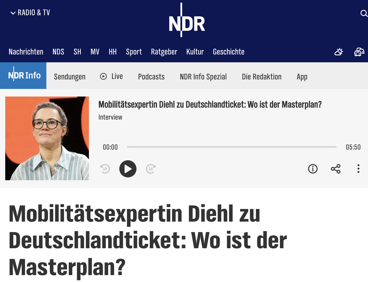 Zu Gast im NDR: Deutschland-Ticket light: Wir streiten über Instrumente und haben keinen Plan.